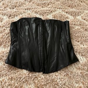 Faux leather corset top.